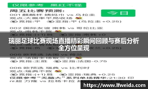瑞丽足球比赛现场直播精彩瞬间回顾与赛后分析全方位呈现